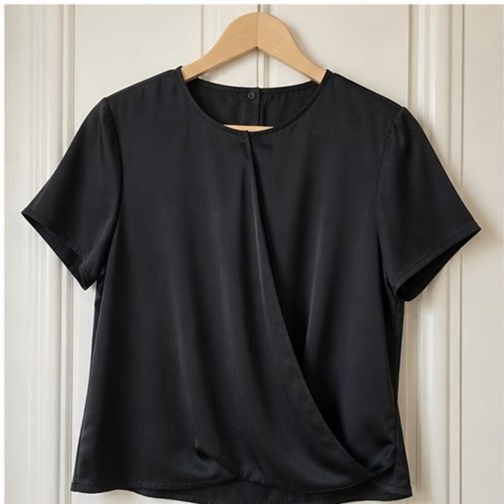 Black Tie Neck Blouse